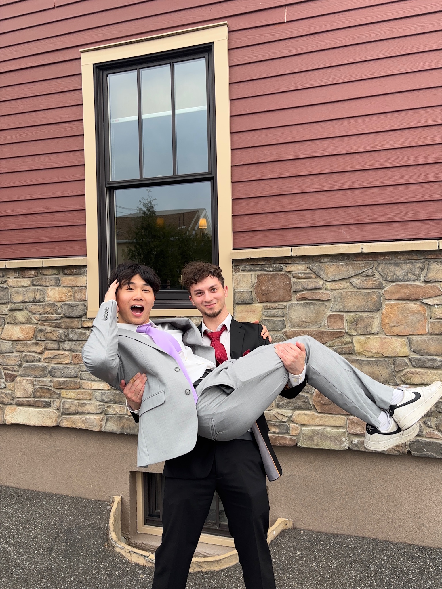 Prom, being carried.